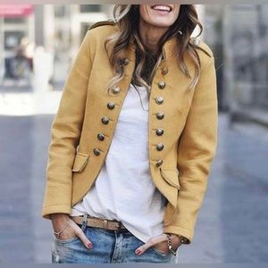 Mustard, yellow military jacket. Unworn. Size XXL, fits like XL.